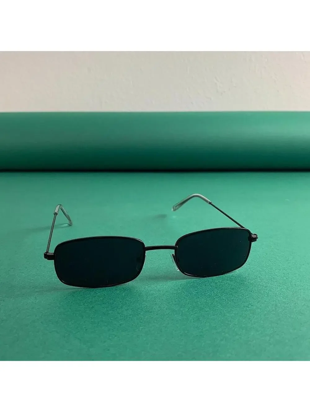 Y2K Vintage Cyber Silver Black Slim Unique Sunglasses Unisex